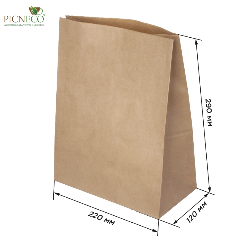 товар Крафт пакет с прямоугольным дном, 220*120*290 мм, 70 г/м KPD022